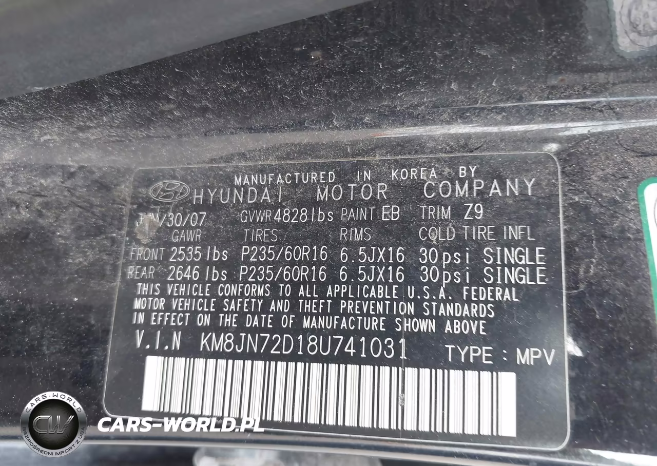 2008 Hyundai Tucson Limited V6-Se VIN:KM8JN72D18U741031 - 9