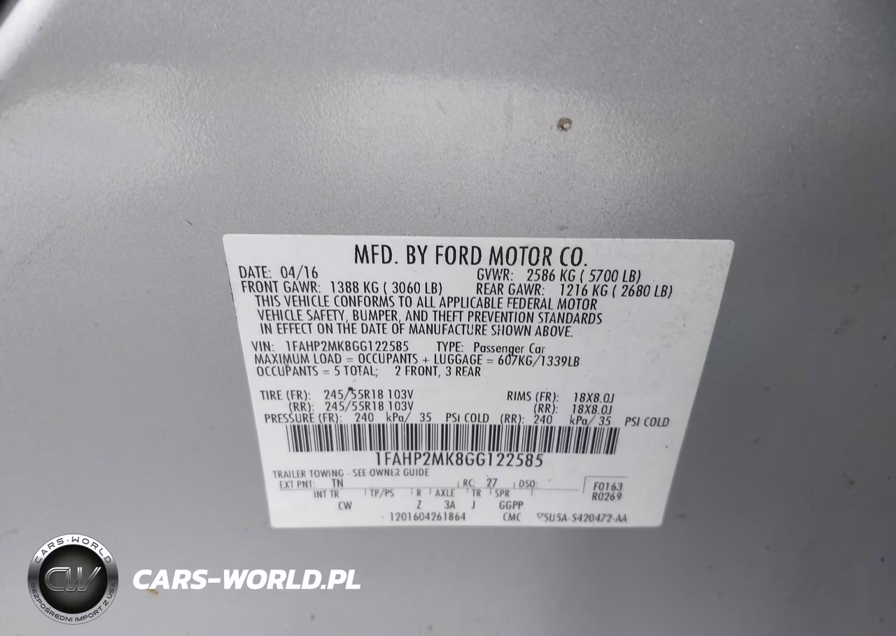 2016 Ford Police Interceptor VIN:1FAHP2MK8GG122585 - 9