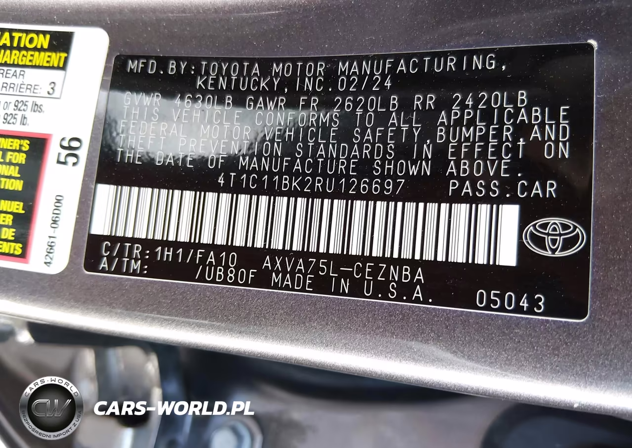2024 Toyota Camry Le VIN:4T1C11BK2RU126697 - 9