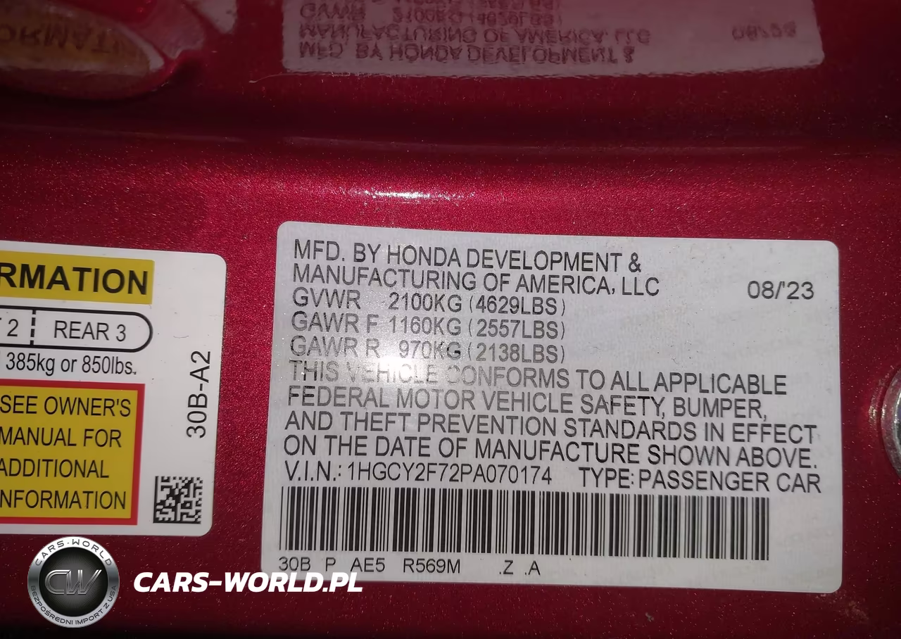 2023 Honda Accord Hybrid Sport-L VIN:1HGCY2F72PA070174 - 9