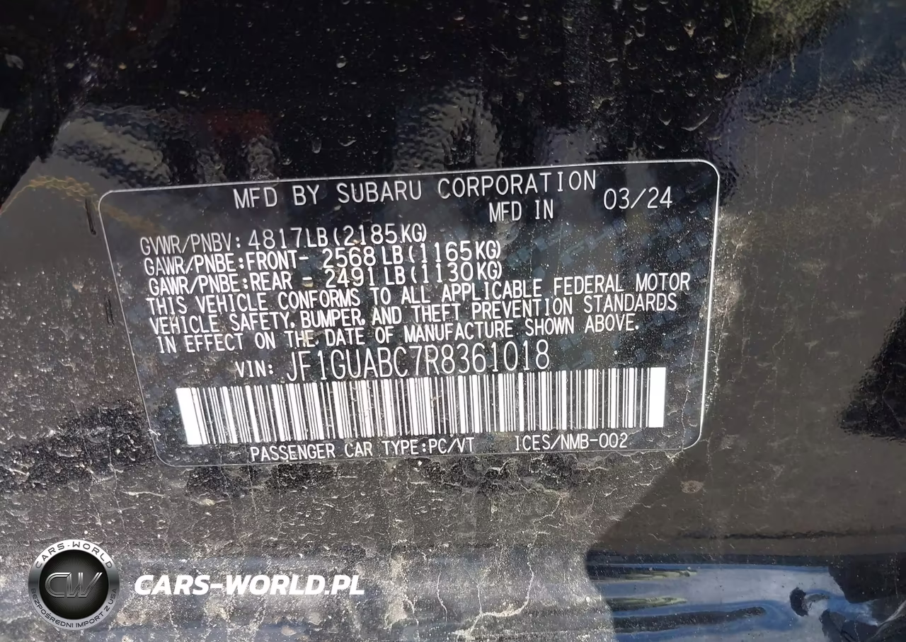2024 Subaru Impreza Base 5-Door VIN:JF1GUABC7R8361018 - 9