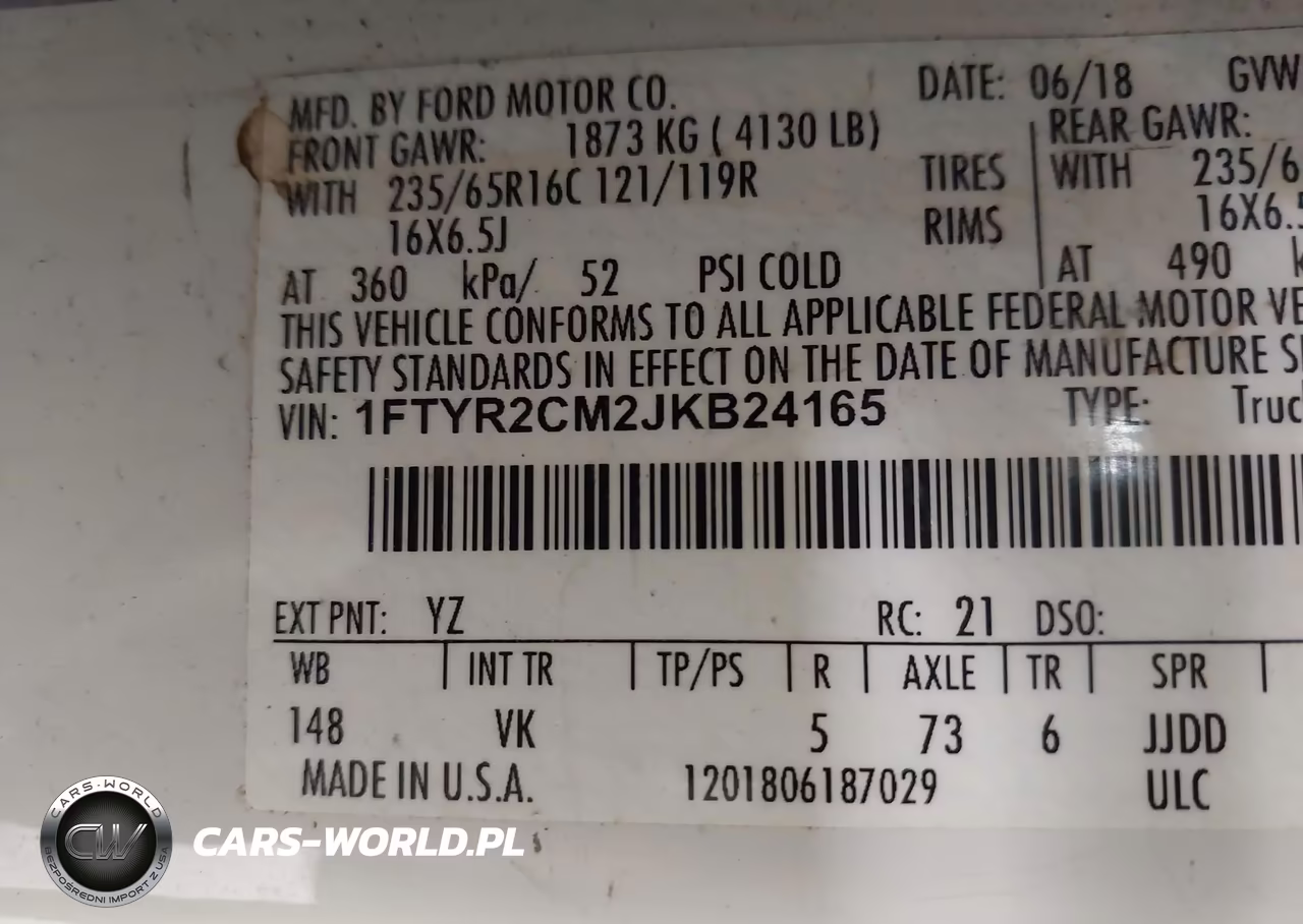 2018 Ford Transit-250 VIN:1FTYR2CM2JKB24165 - 9