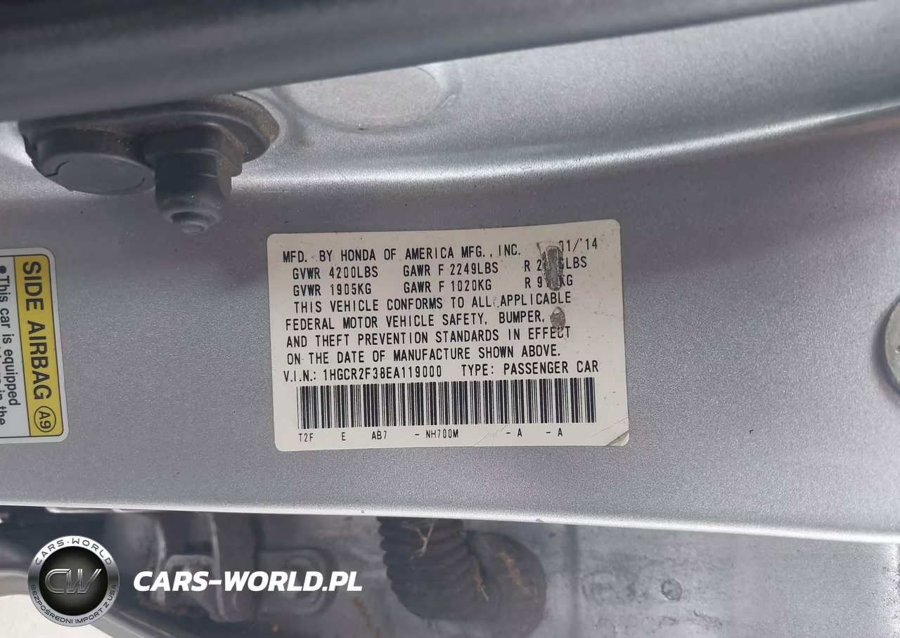 2014 Honda Accord Lx VIN:1HGCR2F38EA119000 - 9