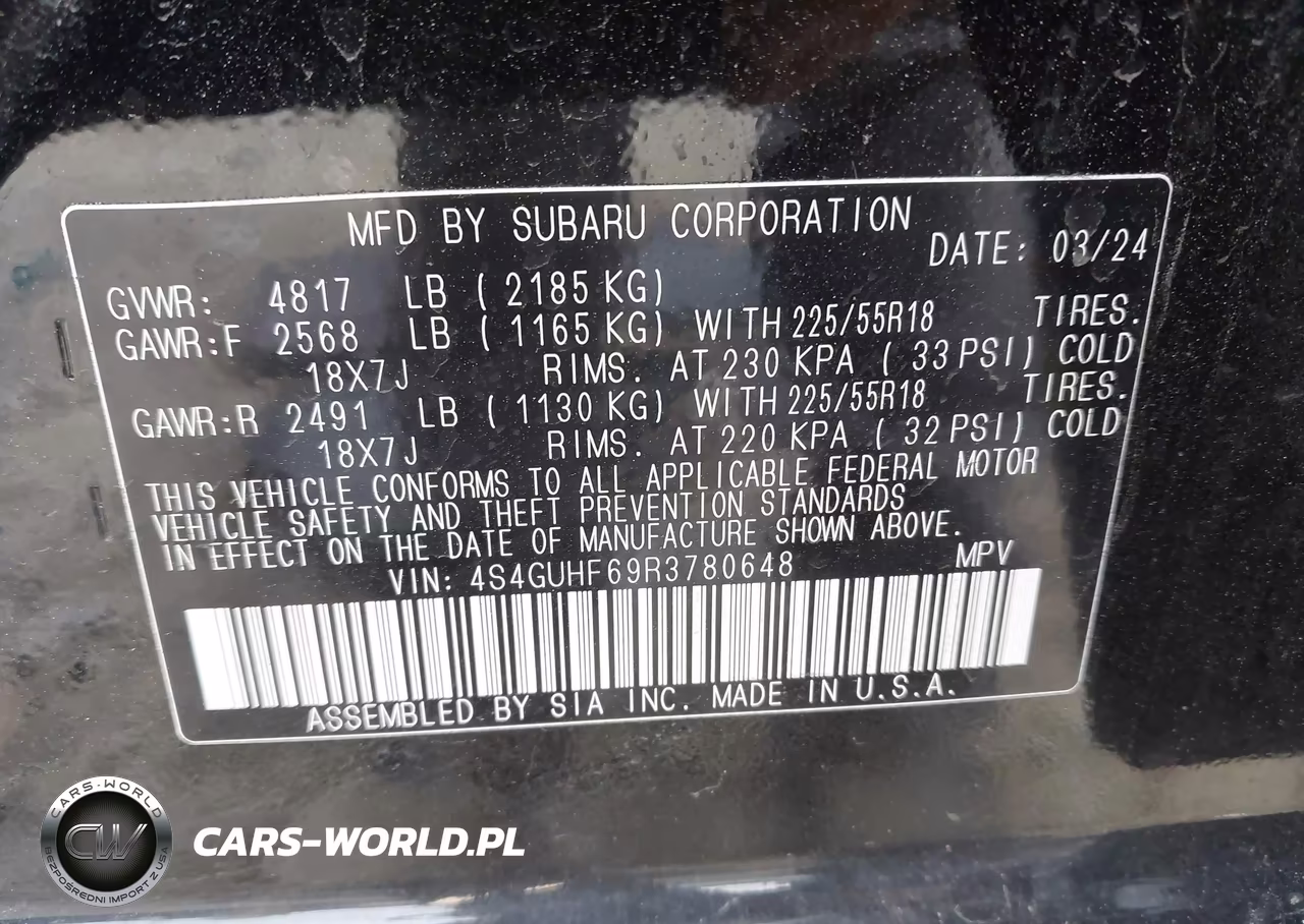 2024 Subaru Crosstrek Sport VIN:4S4GUHF69R3780648 - 9