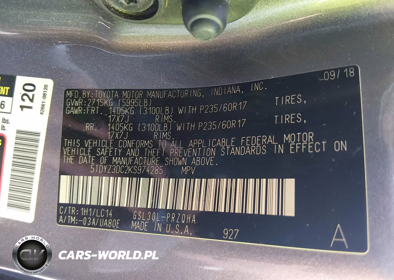 2019 Toyota Sienna Xle 8 Passenger VIN:5TDYZ3DC2KS974285 - 9