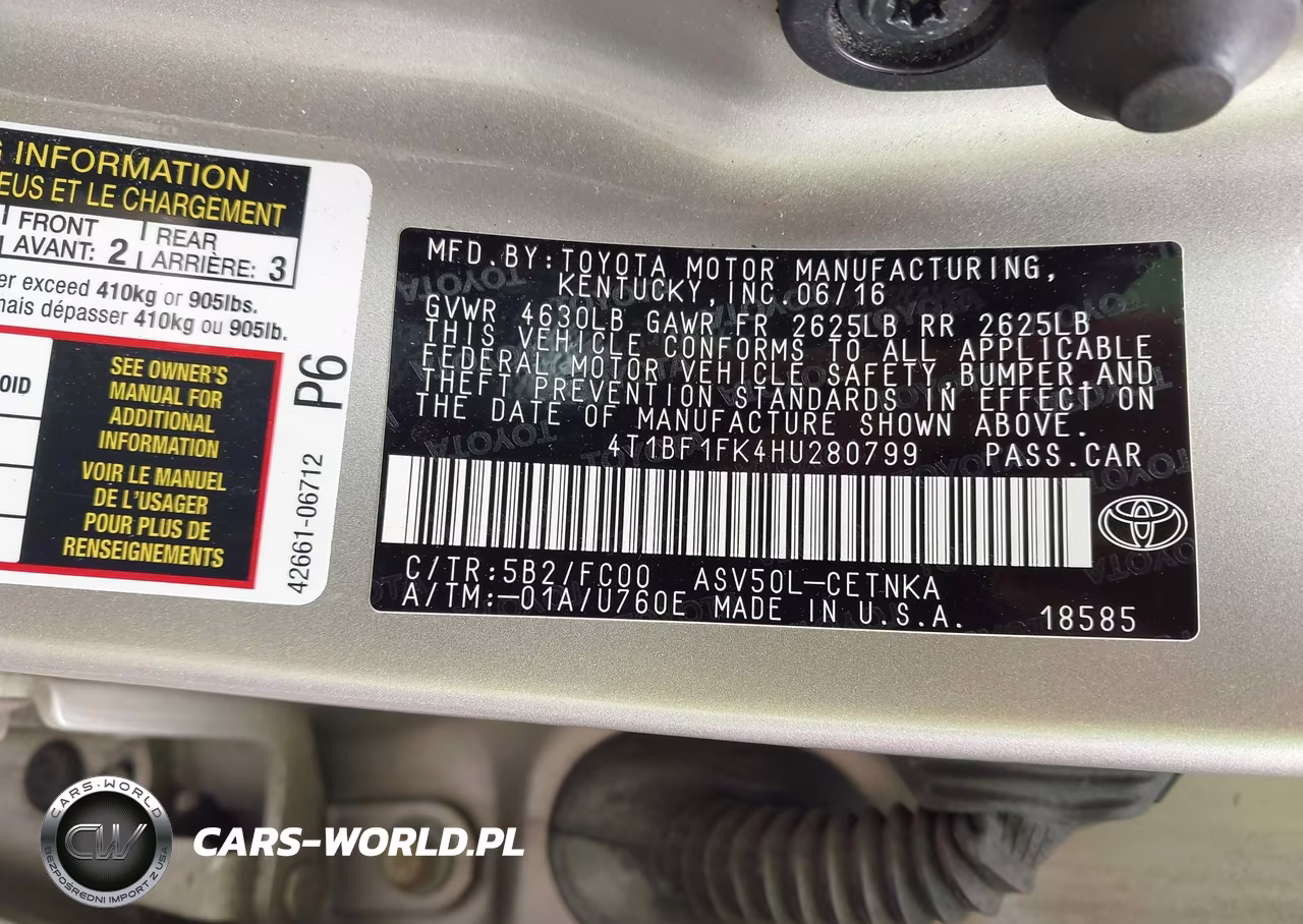 2017 Toyota Camry Le VIN:4T1BF1FK4HU280799 - 9