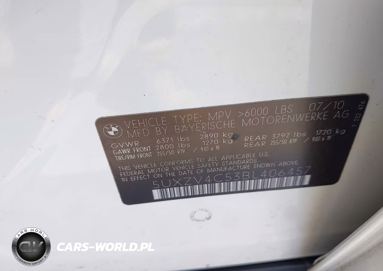 2011 BMW X5 VIN:5UXZV4C53BL406457 - 9