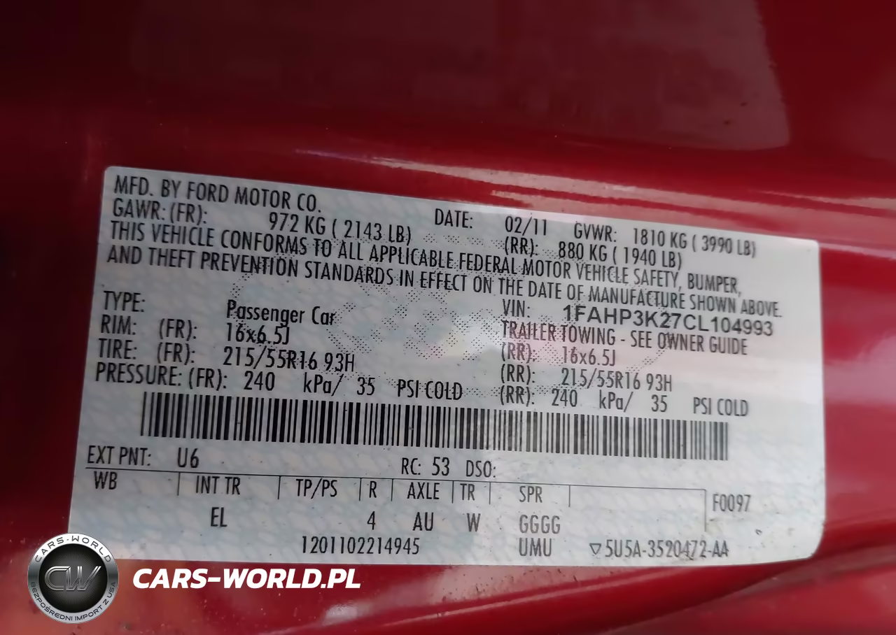2012 Ford Focus Se VIN:1FAHP3K27CL104993 - 9