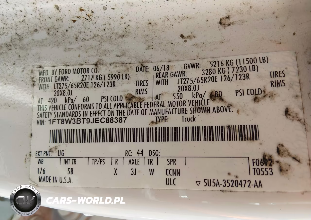 2018 Ford F-350 Lariat VIN:1FT8W3BT9JEC88387 - 8