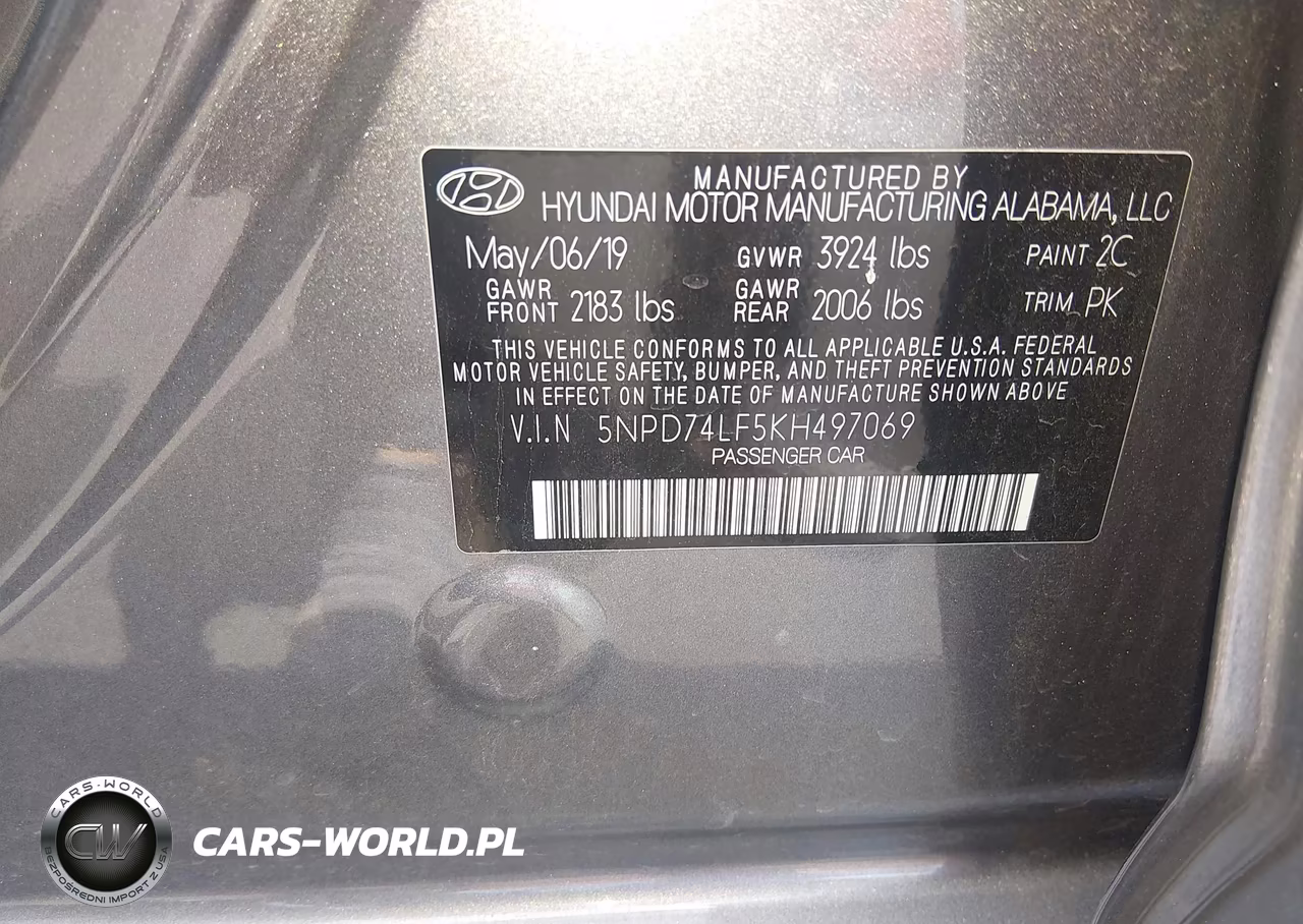 2019 Hyundai Elantra Se VIN:5NPD74LF5KH497069 - 9