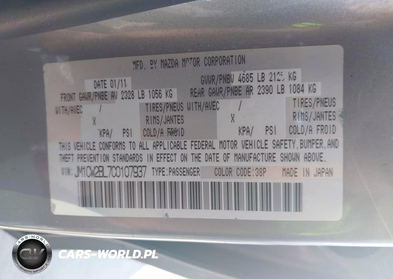 2012 Mazda Mazda5 Sport VIN:JM1CW2BL7C0107937 - 9