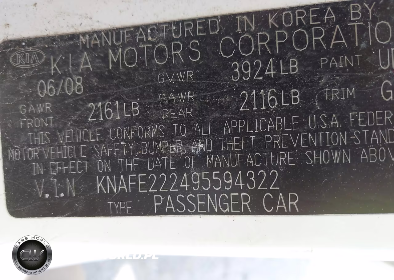 2009 Kia Spectra Ex VIN:KNAFE222495594322 - 9
