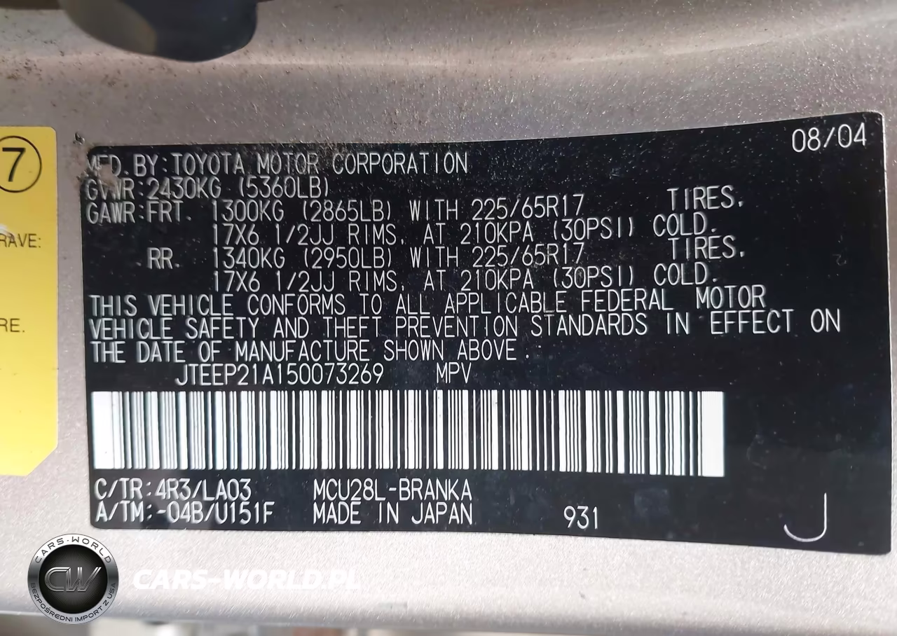 2005 Toyota Highlander Limited V6 VIN:JTEEP21A150073269 - 9