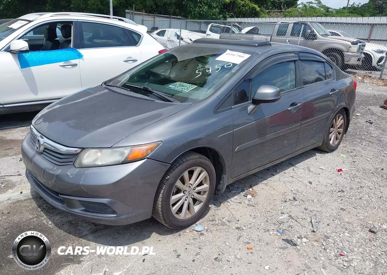 2012 Honda Civic Ex-L VIN:2HGFB2F92CH505450 - 2