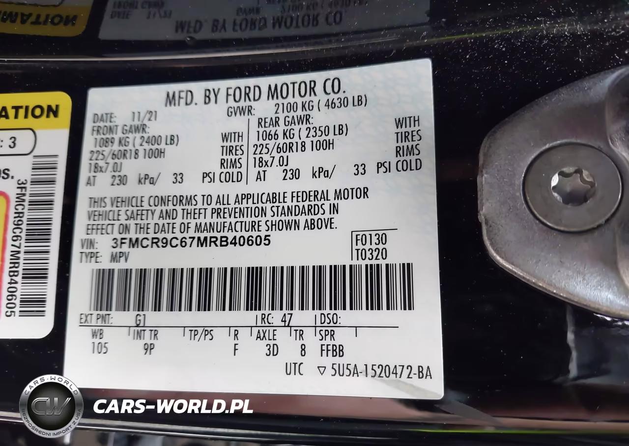 2021 Ford Bronco Sport Outer Banks VIN:3FMCR9C67MRB40605 - 9