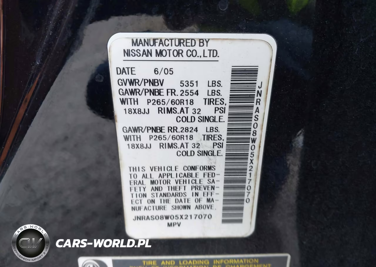 2005 Infiniti Fx35 VIN:JNRAS08W05X217070 - 9