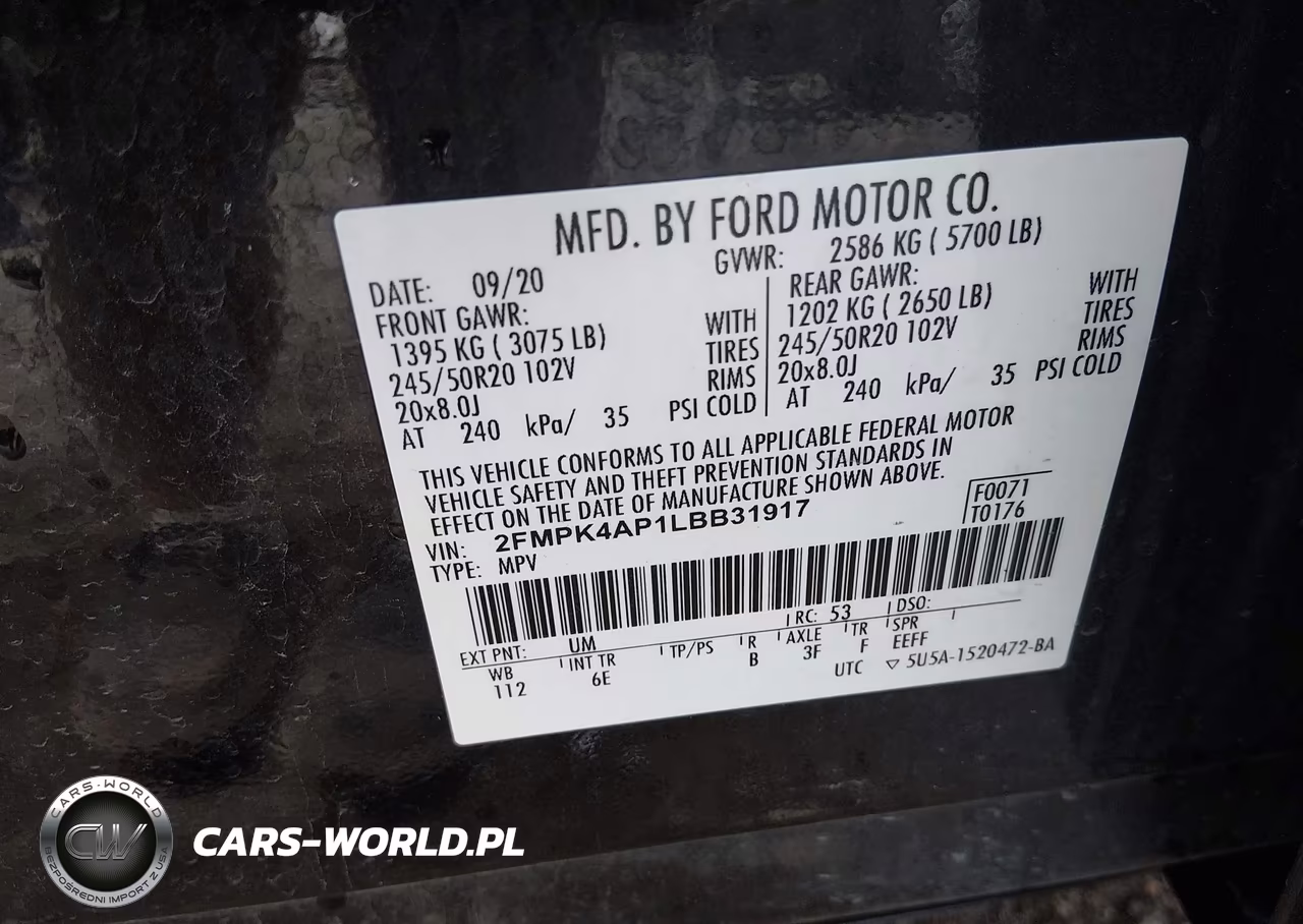 2020 Ford Edge St VIN:2FMPK4AP1LBB31917 - 9