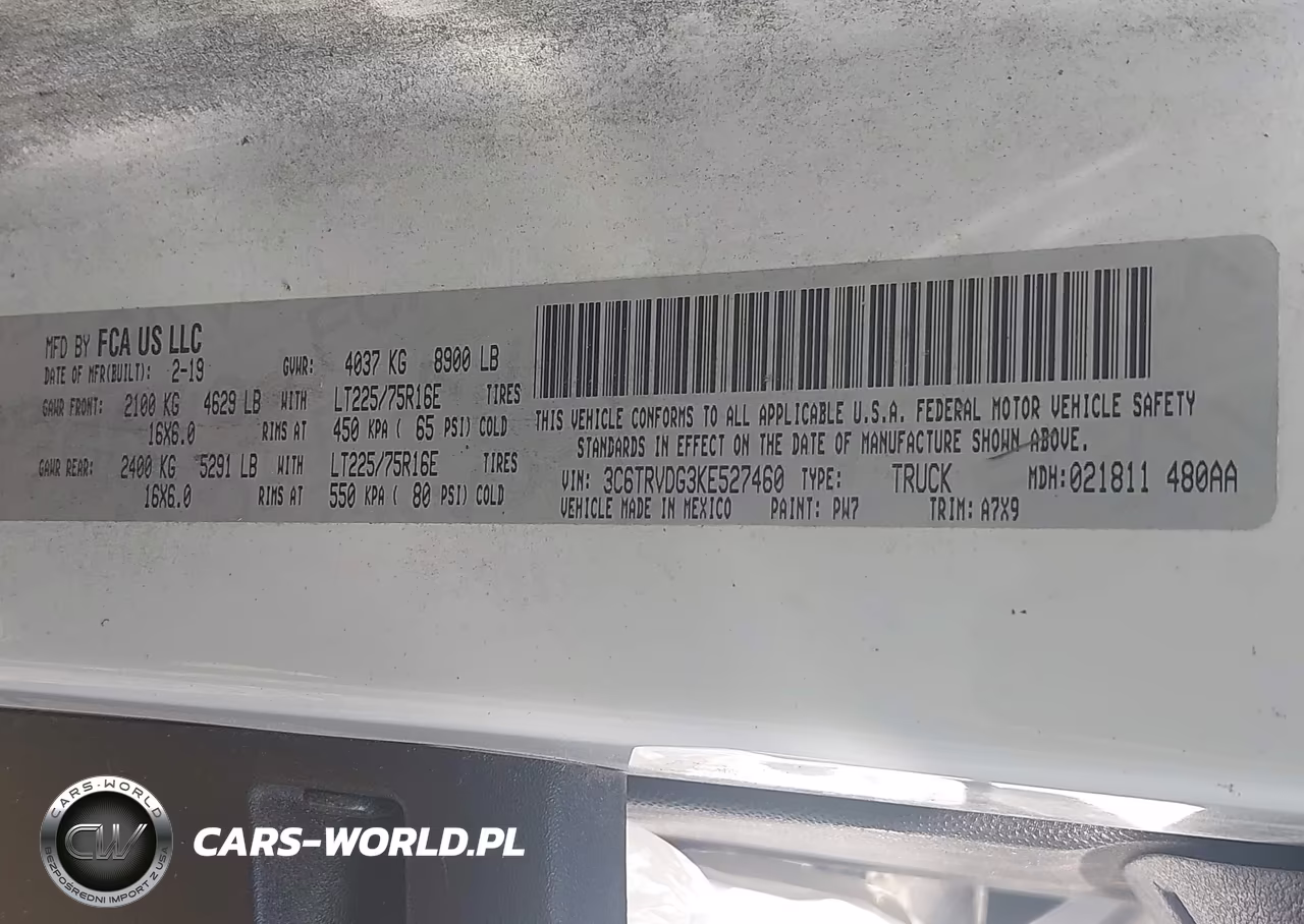 2019 Ram Promaster 2500 High Roof 159 Wb VIN:3C6TRVDG3KE527460 - 4