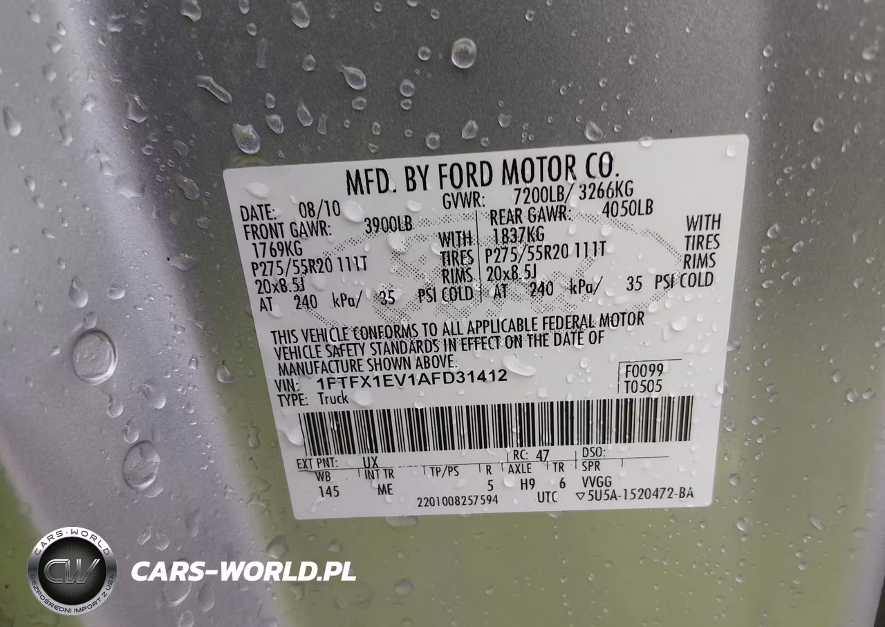 2010 Ford F-150 Fx4-Lariat-Xl-Xlt VIN:1FTFX1EV1AFD31412 - 9