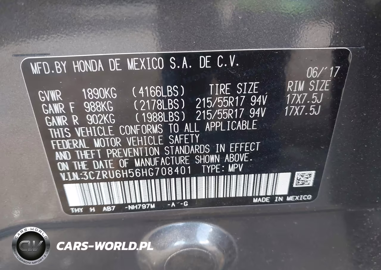 2017 Honda Hr-V Ex VIN:3CZRU6H56HG708401 - 9
