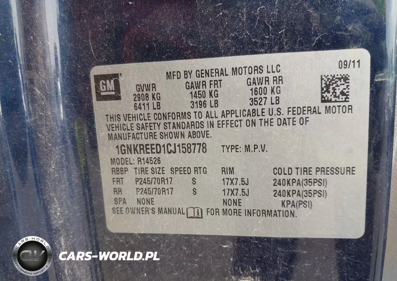 2012 Chevrolet Traverse Ls VIN:1GNKREED1CJ158778 - 9