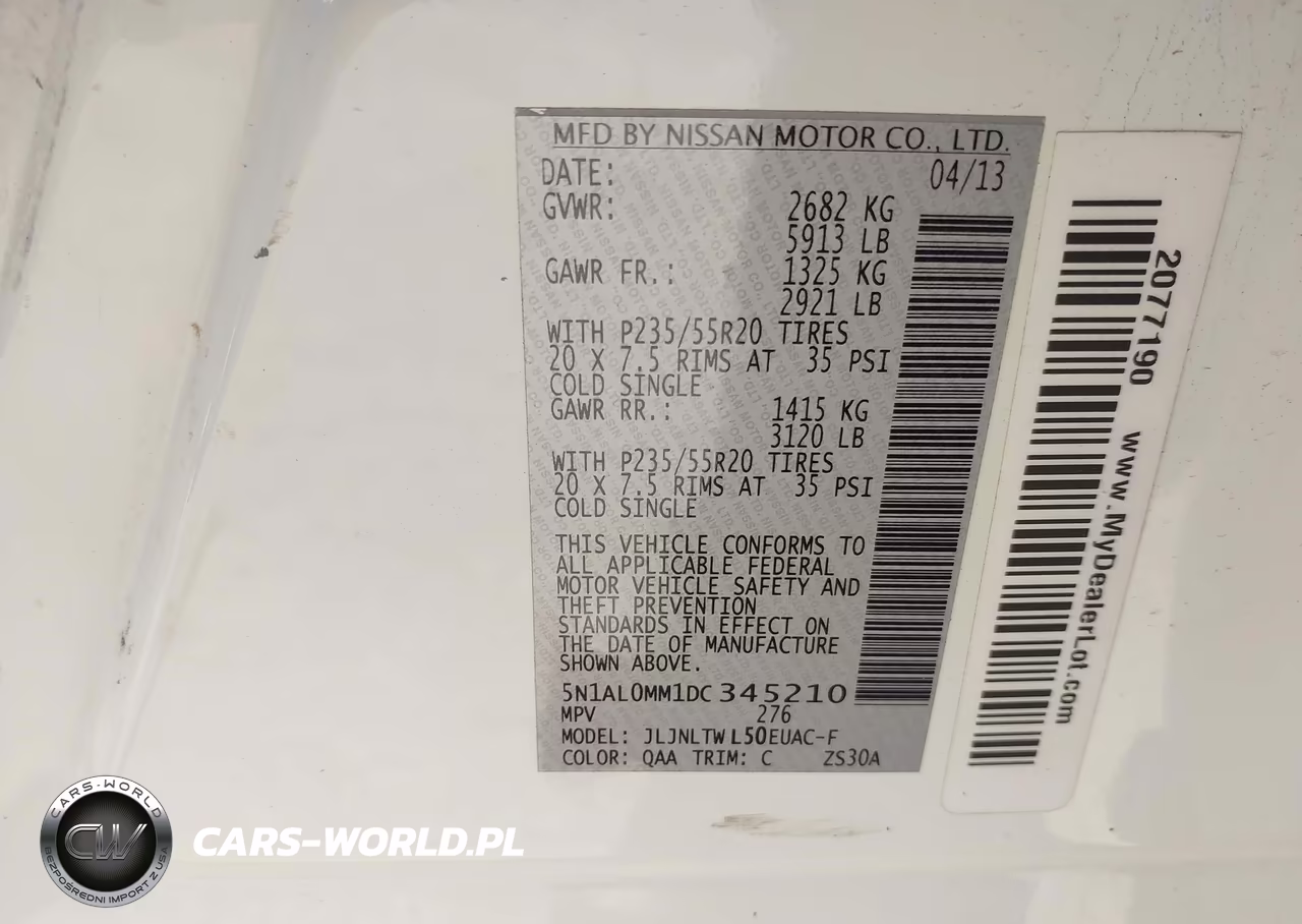 2013 Infiniti Jx35 VIN:5N1AL0MM1DC345210 - 9