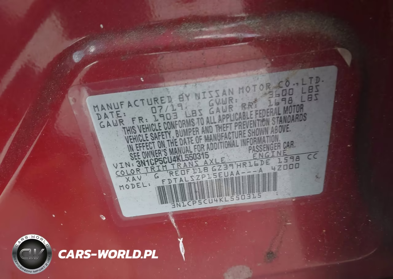 2019 Nissan Kicks Sv VIN:3N1CP5CU4KL550315 - 9