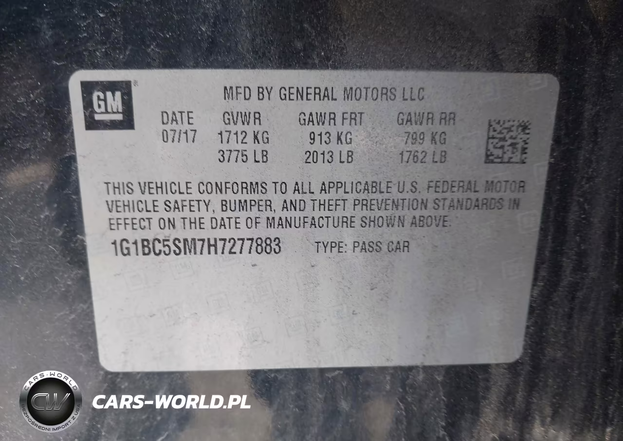 2017 Chevrolet Cruze Ls Auto VIN:1G1BC5SM7H7277883 - 9