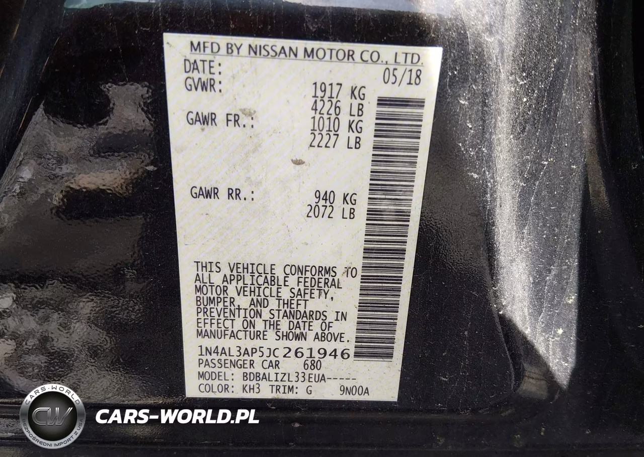 2018 Nissan Altima 2.5 Sv VIN:1N4AL3AP5JC261946 - 9
