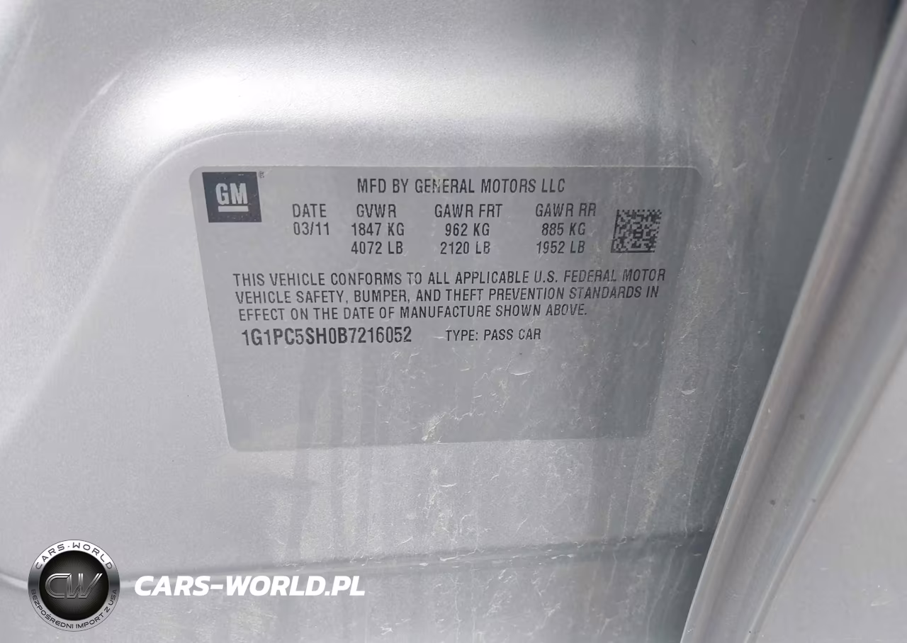 2011 Chevrolet Cruze Ls VIN:1G1PC5SH0B7216052 - 9