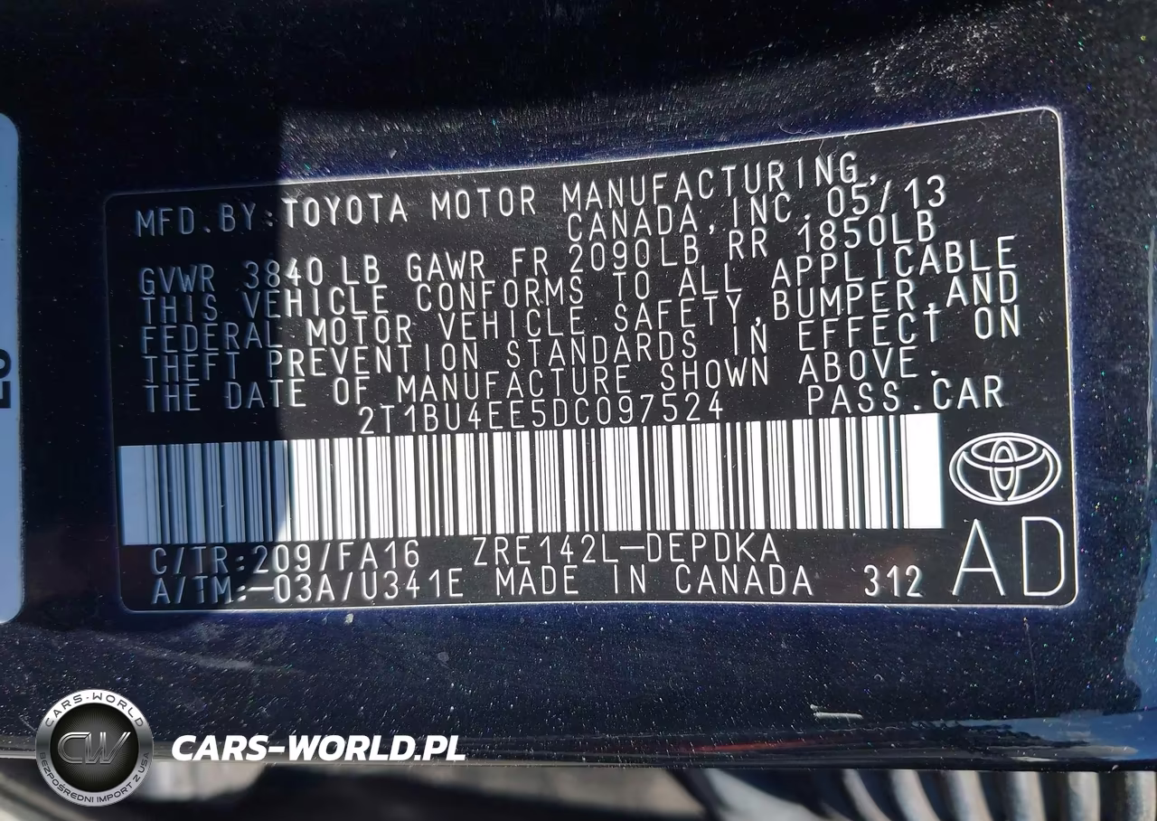 2013 Toyota Corolla L VIN:2T1BU4EE5DC097524 - 9