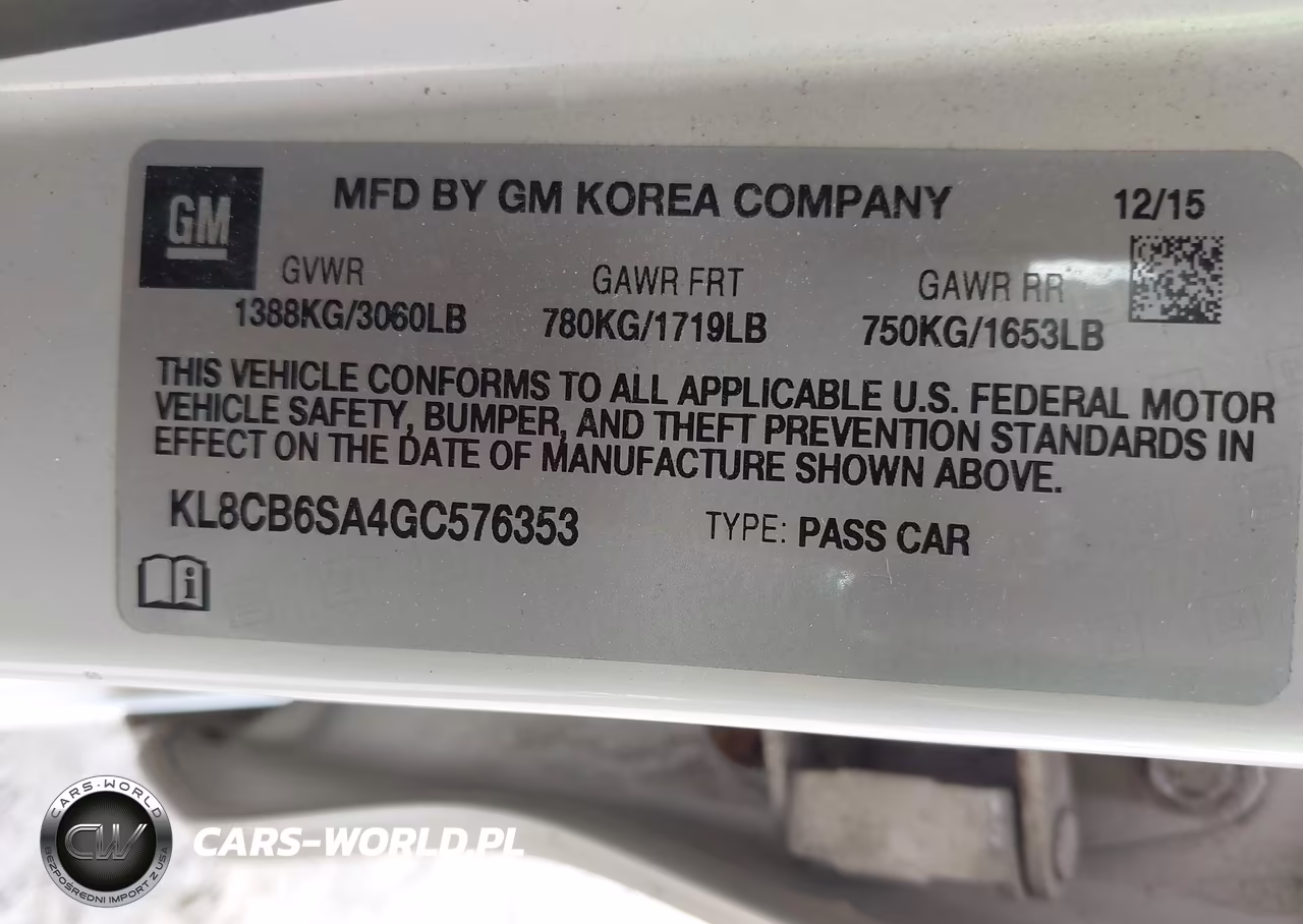 2016 Chevrolet Spark Ls Cvt VIN:KL8CB6SA4GC576353 - 9