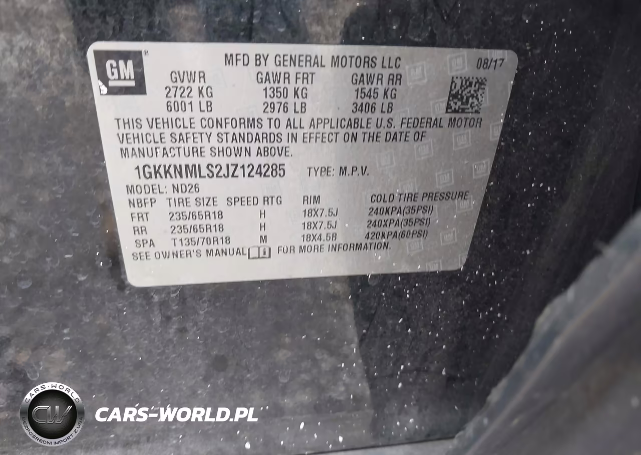 2018 GMC Acadia Slt-1 VIN:1GKKNMLS2JZ124285 - 9