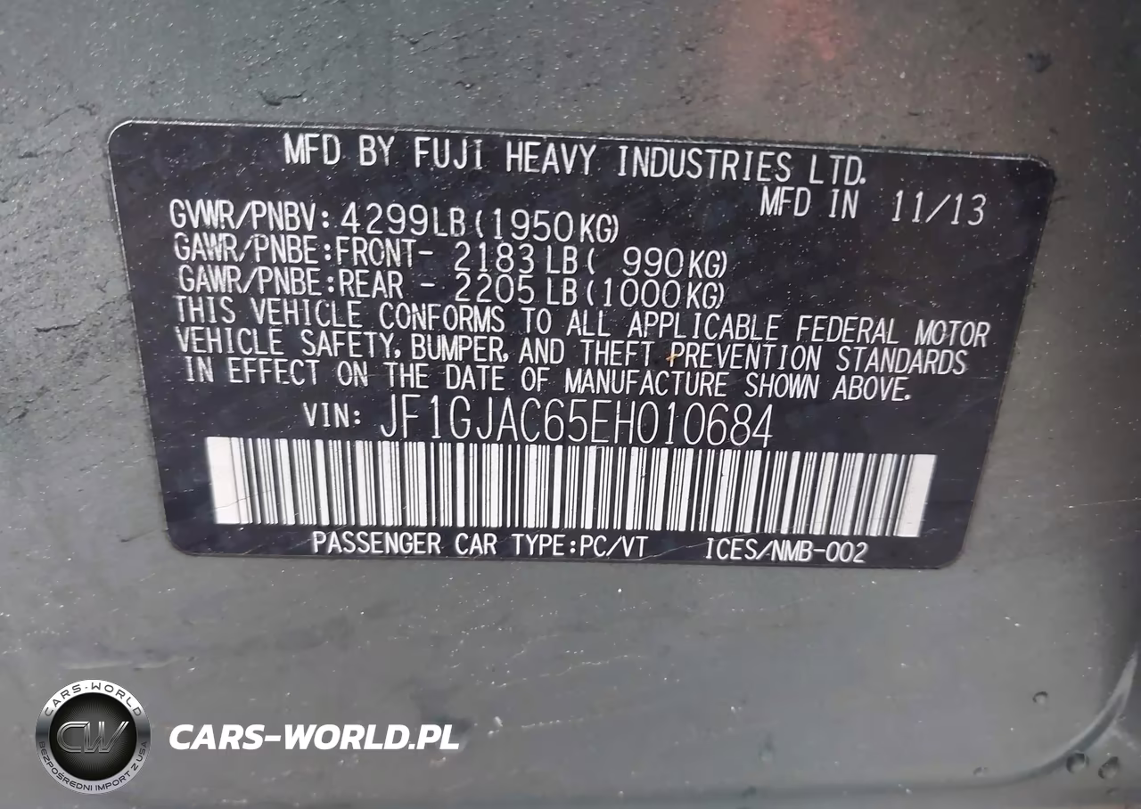 2014 Subaru Impreza 2.0I Premium VIN:JF1GJAC65EH010684 - 9