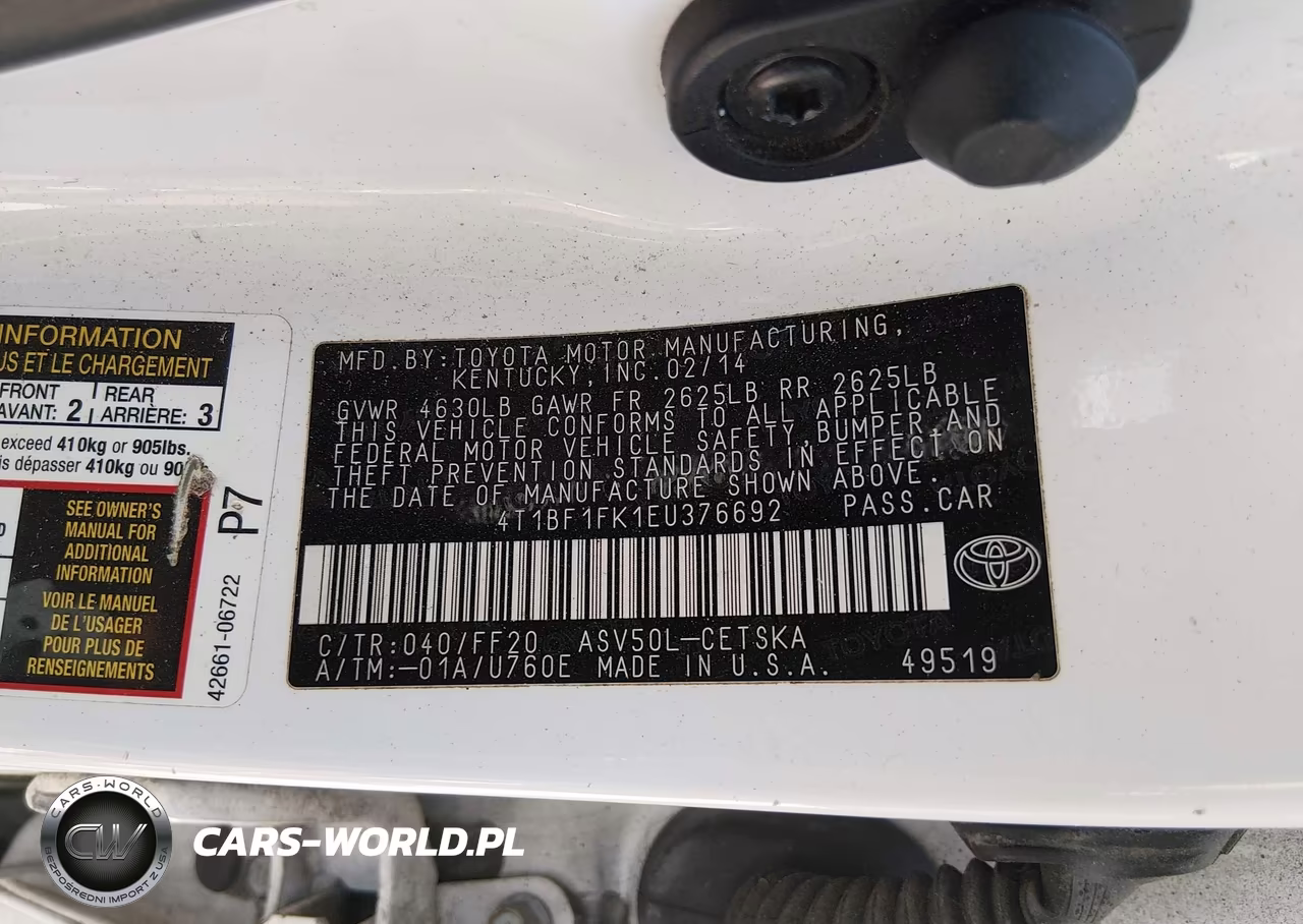2014 Toyota Camry Se VIN:4T1BF1FK1EU376692 - 9
