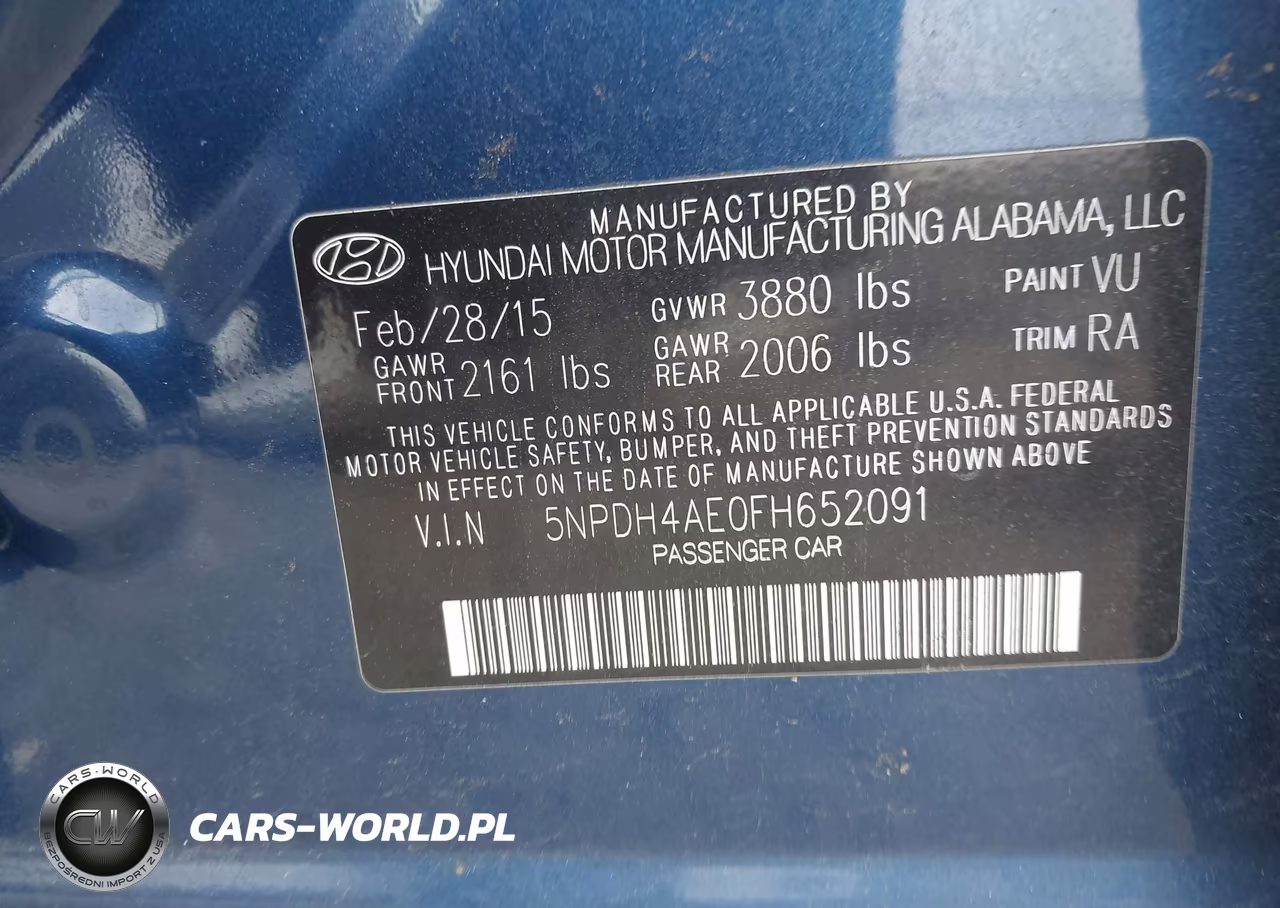 2015 Hyundai Elantra Se VIN:5NPDH4AE0FH652091 - 9