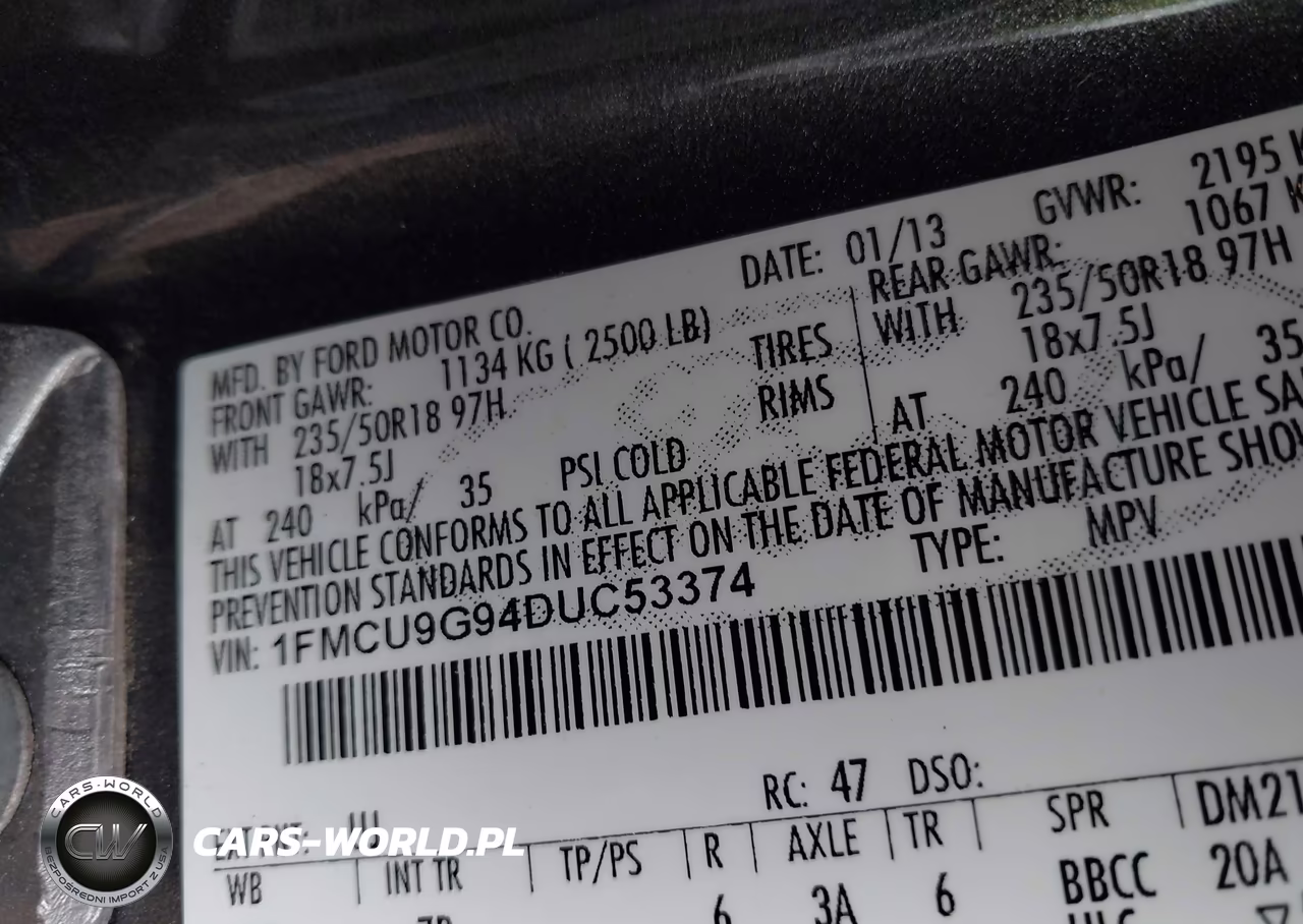 2013 Ford Escape Se VIN:1FMCU9G94DUC53374 - 9