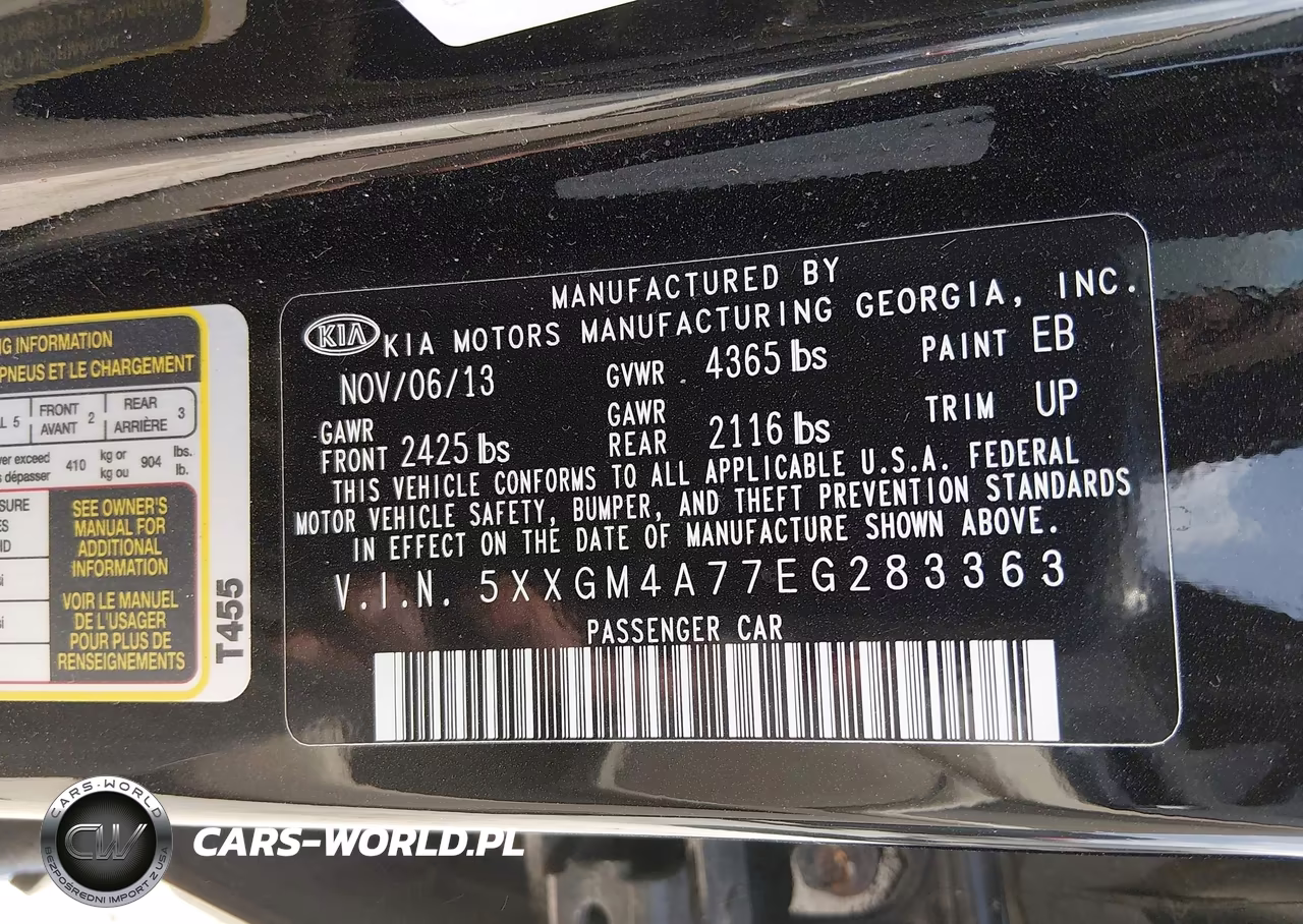 2014 Kia Optima Lx VIN:5XXGM4A77EG283363 - 9