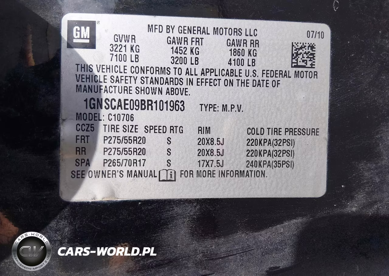 2011 Chevrolet Tahoe Ls VIN:1GNSCAE09BR101963 - 9