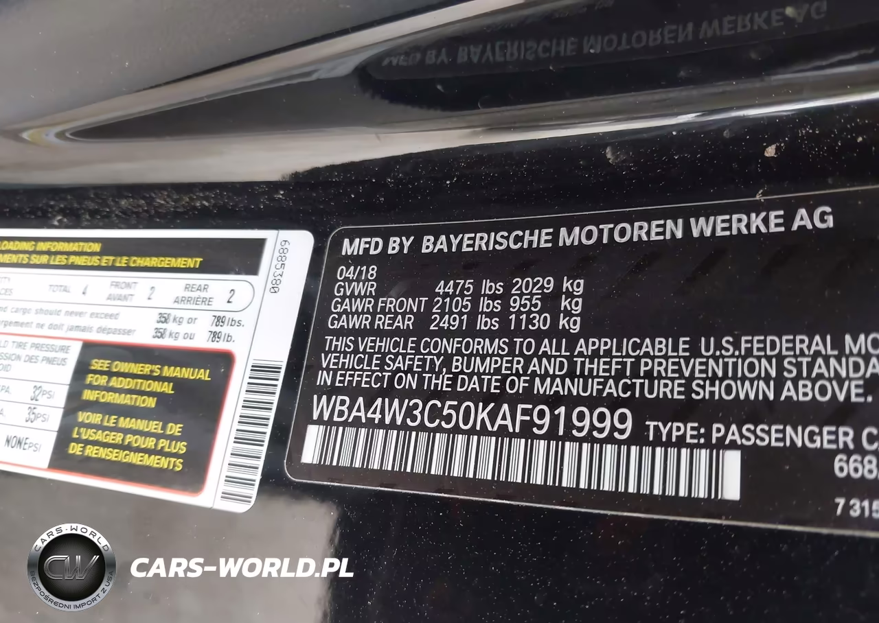 2019 BMW 430I VIN:WBA4W3C50KAF91999 - 9