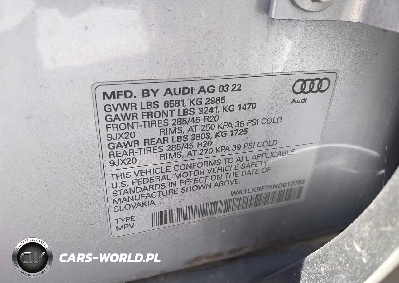 2022 Audi Q7 Premium Plus 55 Tfsi Quattro Tiptronic VIN:WA1LXBF75ND012793 - 9