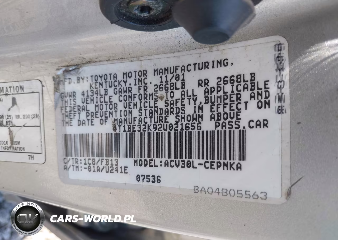 2002 Toyota Camry Le VIN:4T1BE32K92U021656 - 9
