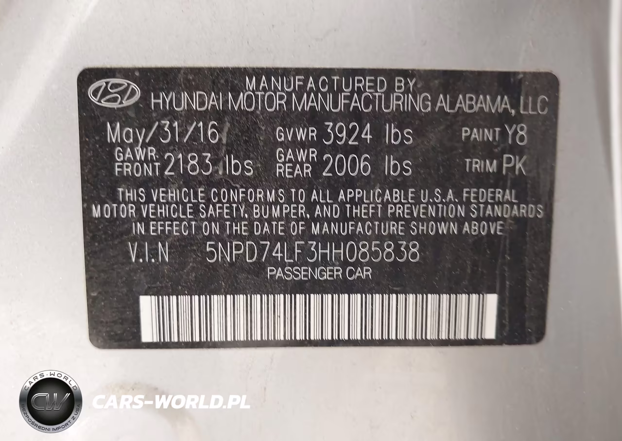 2017 Hyundai Elantra Se VIN:5NPD74LF3HH085838 - 9