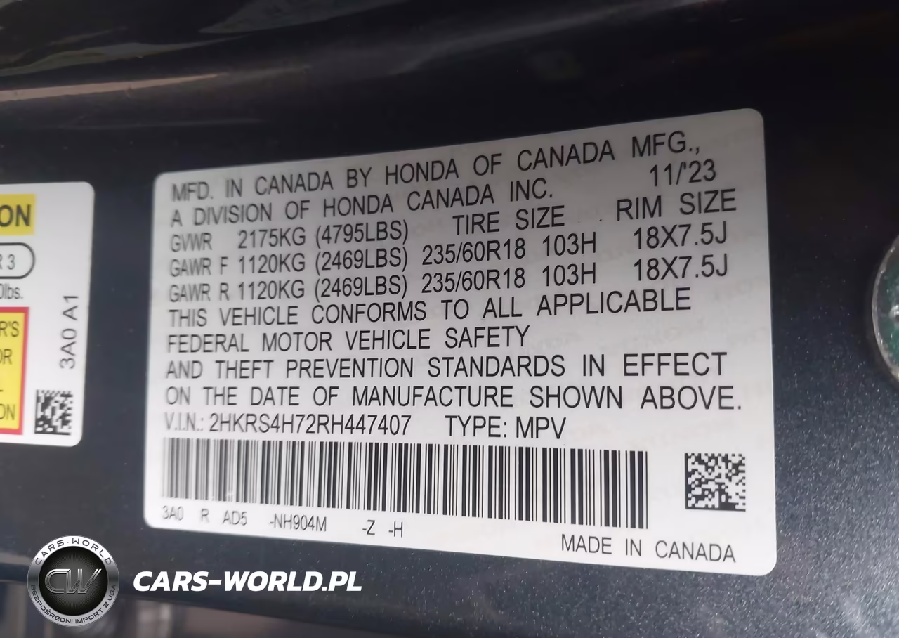 2024 Honda Cr-V Ex-L Awd VIN:2HKRS4H72RH447407 - 9