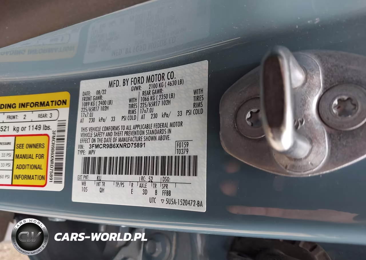 2022 Ford Bronco Sport Big Bend VIN:3FMCR9B6XNRD75891 - 9