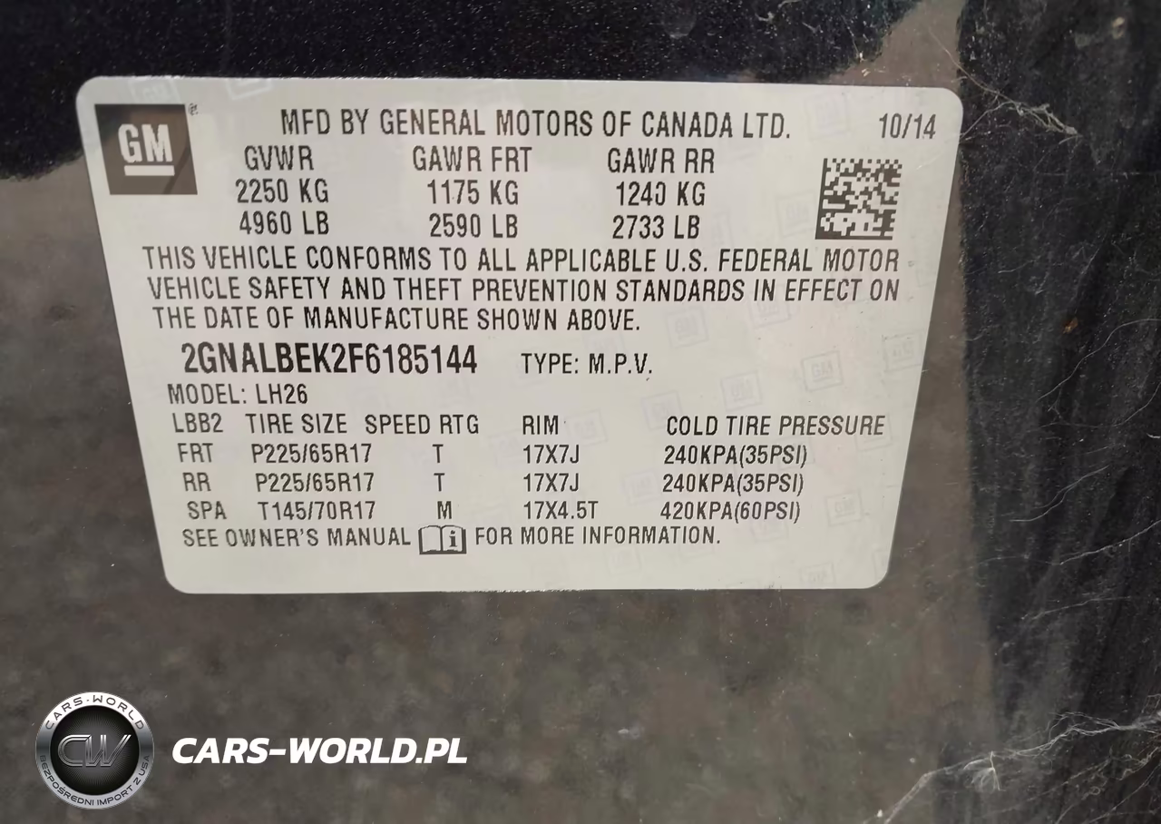 2015 Chevrolet Equinox 1Lt VIN:2GNALBEK2F6185144 - 9