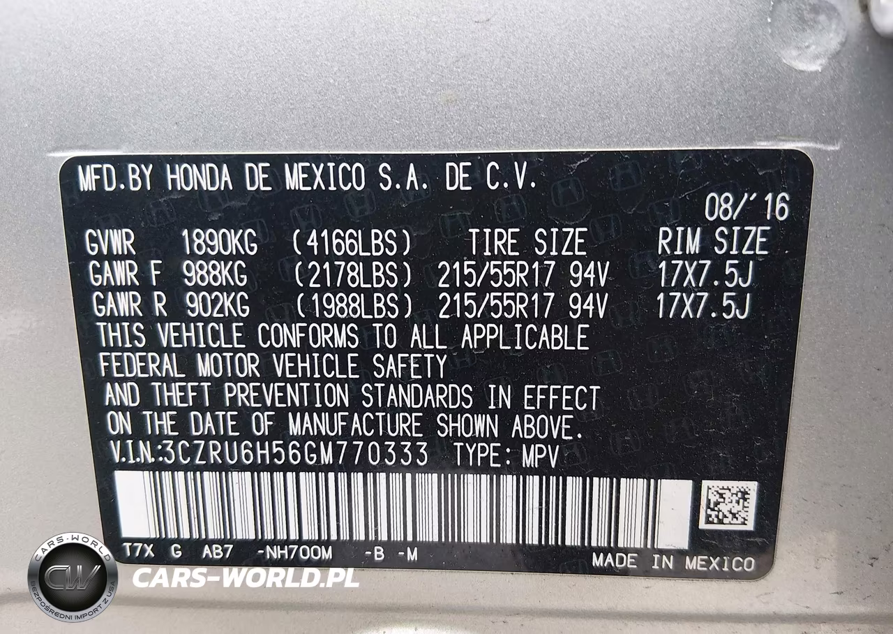 2016 Honda Hr-V Ex VIN:3CZRU6H56GM770333 - 9