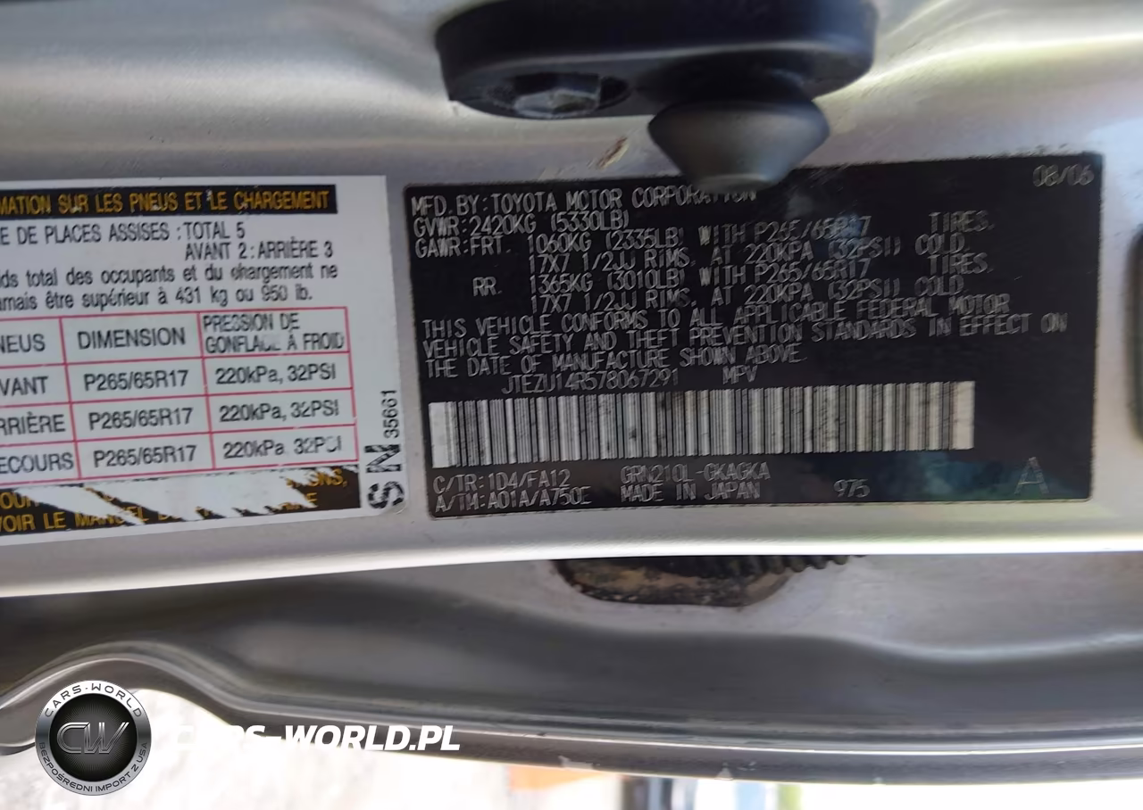 2007 Toyota 4Runner Sr5 V6 VIN:JTEZU14R578067291 - 9