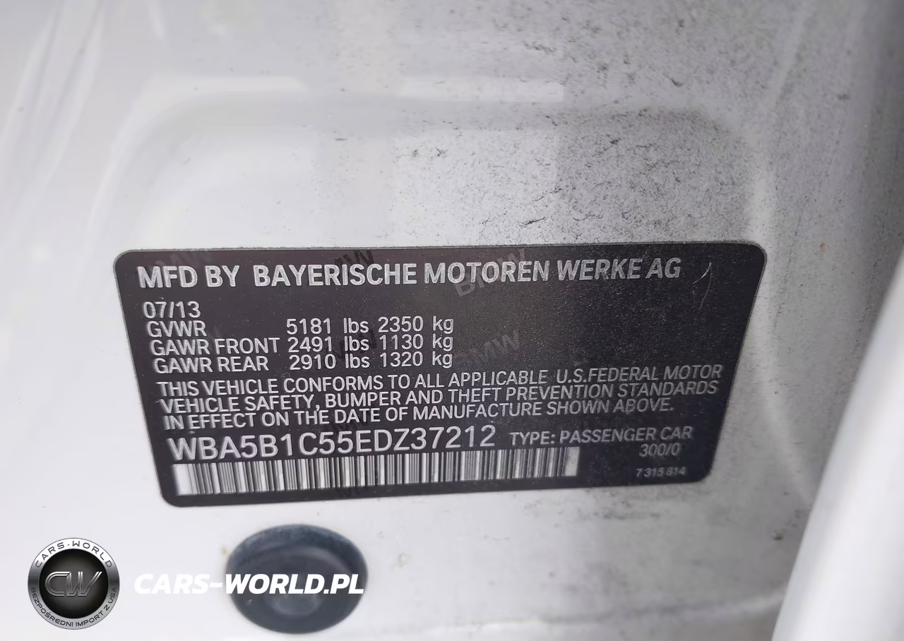 2014 BMW 535I VIN:WBA5B1C55EDZ37212 - 9