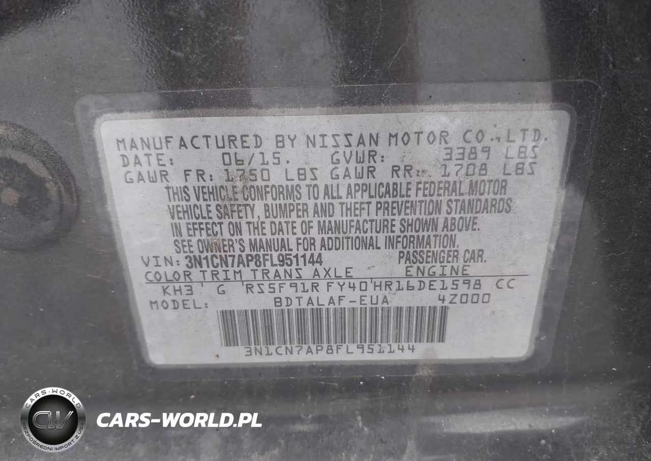 2015 Nissan Versa 1.6 S VIN:3N1CN7AP8FL951144 - 9
